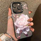 Gold Lotus Silver IMD Case for iPhone 16 15 14 13 12 11 Pro Max