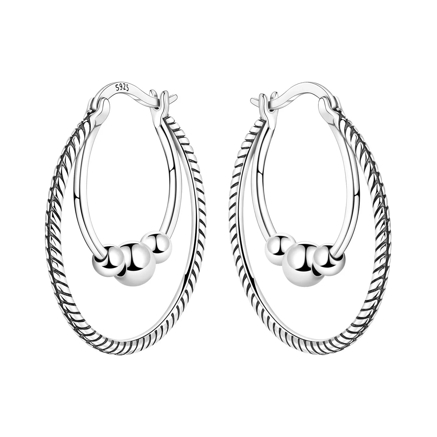 925 Sterling Silver Cute Lazy Cat Animal Pet Hoop Earrings Birthday Gift