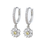 New Design Stainless Steel Zirconia Hoop Earrings Gold Colour Pendant