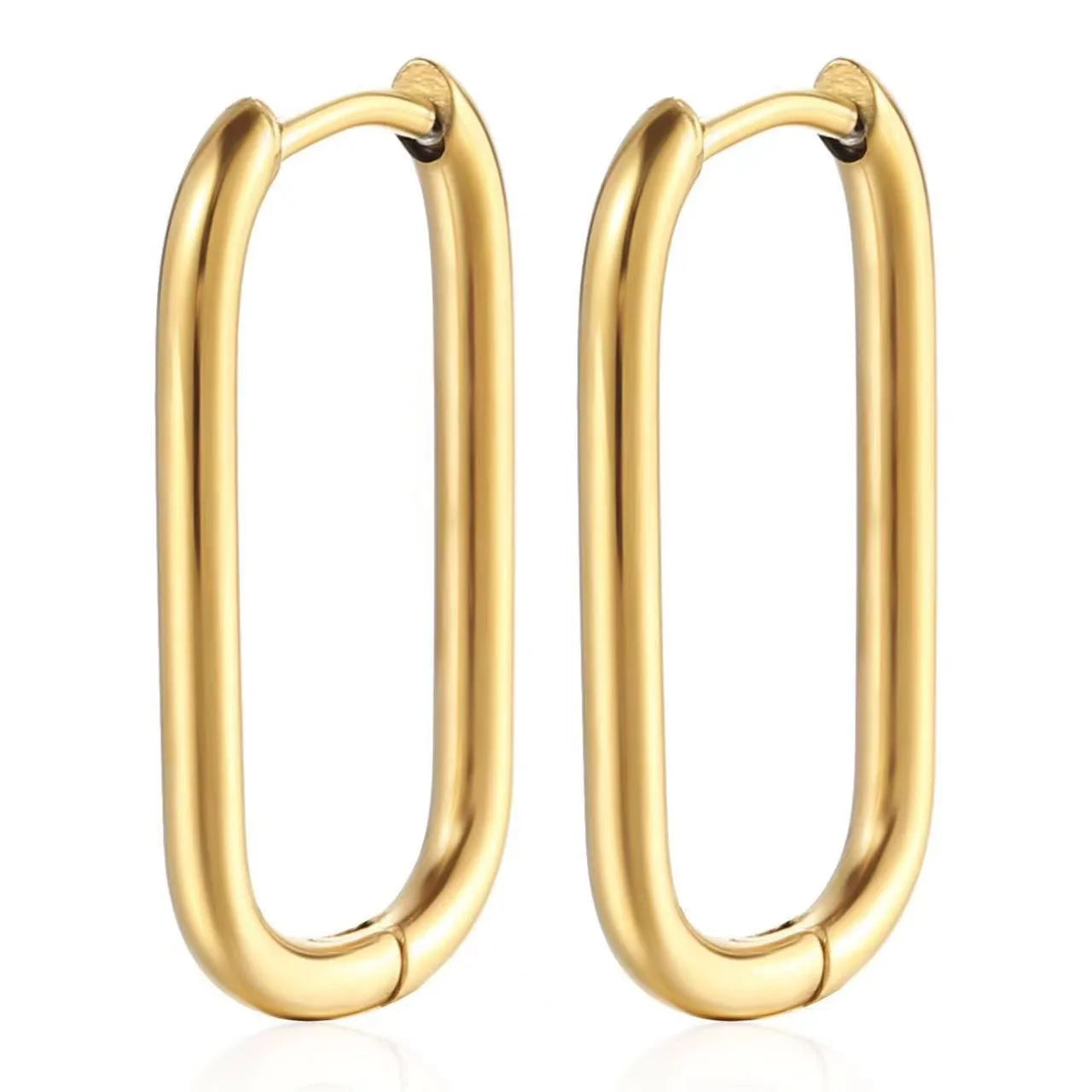 Fashion Minimalist Gold Colour Stainless Steel Heart Earrings Punk