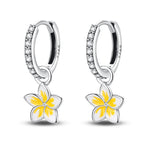 925 Sterling Silver Blue Iris Flower Drop Earrings Anniversary Jewellery Gift
