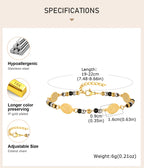 Beads Chain Virgin Mary Bracelet For Women, Stainles Steel Rosary Cross Bracelets, Gold Plated Faith Jewelry Gift