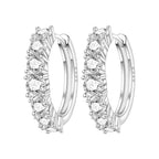 925 Sterling Silver Sparkling Blue Yellow Zircon Hoop Earrings Jewellery Gift