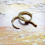 Gold Plated Hinged Hoop Earrings Creole 925 Sterling Silver Trendy