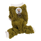 Warm Dog Pajamas Plush Onesie Small Dog Jumpsuit with Belly Warmer Winter