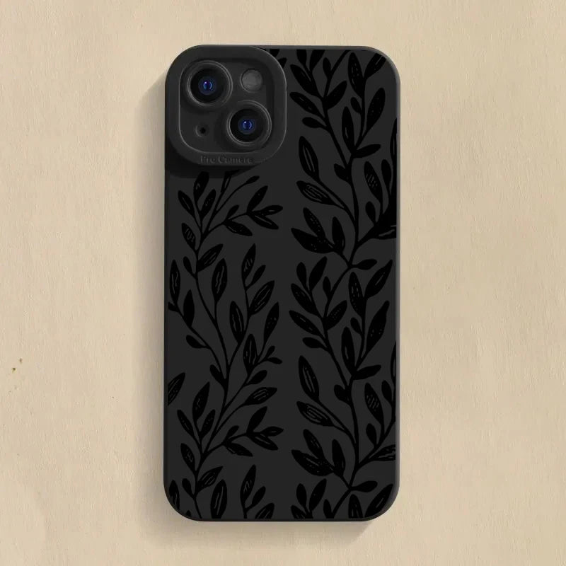 Black Sunflower Pattern Case for Samsung Galaxy A16 A54 S25 S24