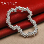 925 Sterling Silver 8-inch Classic Bracelet Men Women Hip Hop Jewellery