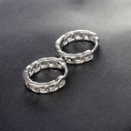 Fashion Zircon Link Chain Cross Hoop Earrings Stainless Steel