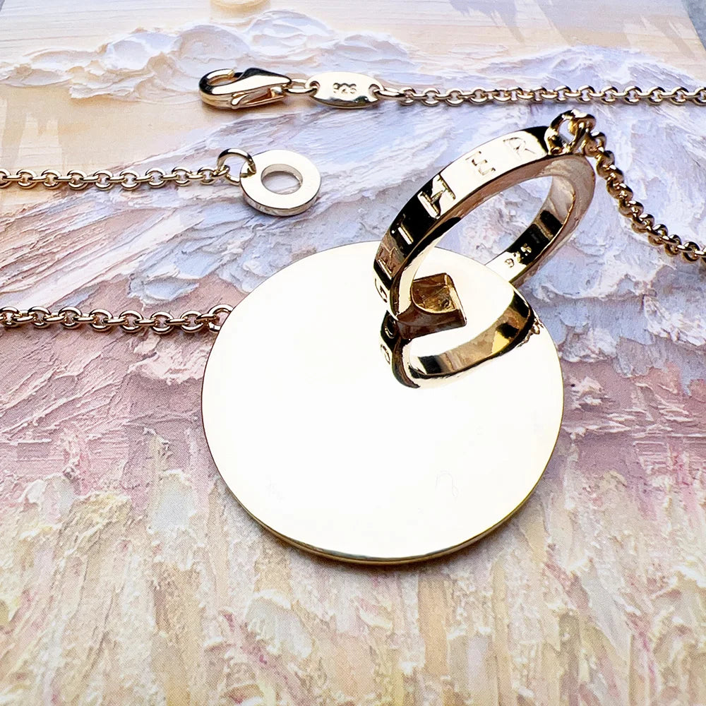 Round Ornament Necklace & Earring Set 925 Sterling Silver Together Forever