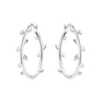 925 Sterling Silver Square Chain Stone Inlaid Hoop Earrings Trendy Jewellery