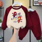 Kids Spiderman Printed O-Neck Hoodie & Pants Two Piece Boys Casual Suit