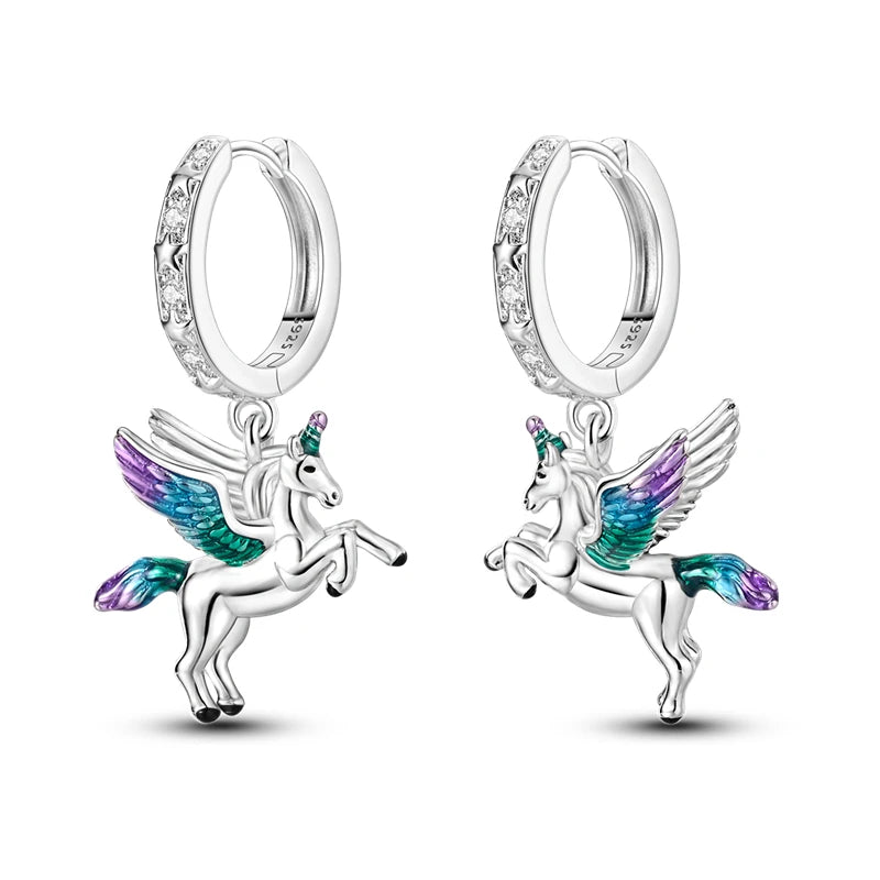 925 Sterling Silver Cats Dogs Animals Hoop Ear Studs Anniversary Gift
