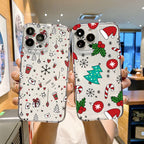 Cartoon Christmas Clear Case for iPhone 17 16 15 14 13 12 11 Pro Max XR SE2