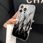 Fashion Fire Flame Silver Case for Samsung S25 S24 S23 S22 Ultra Plus A55