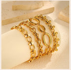 316L Stainless Steel Chunky Chain Bracelet for Women, 18k Gold Plated Waterproof Stackable Jewelry