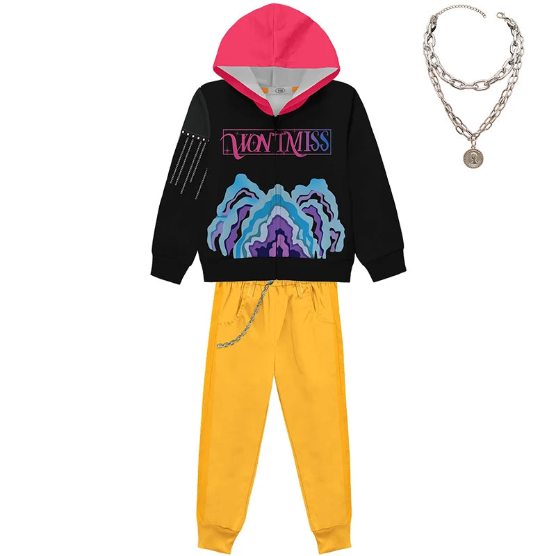 Kids Kpop Demon Hunter Hoodie and Pants Set Fashion Girls Casual Clothing