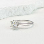 NeeTim 0.5-5ct Moissanite Ring For Women 925 Sterling Silver with White Gold Plated Lab Diamond Engagement Wedding Band Jewelry