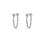 2PCS Gold Colour Crystal Zirconia Chain Hoop Earrings Small Pendant