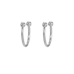 2PCS Gold Colour Crystal Zirconia Chain Hoop Earrings Small Pendant