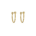 2PCS Gold Colour Crystal Zirconia Chain Hoop Earrings Small Pendant