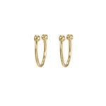 2PCS Gold Colour Crystal Zirconia Chain Hoop Earrings Small Pendant