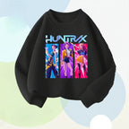 K-pop Girls Cartoon Print Long Sleeve Pullover Breathable O-Neck Sweatshirt