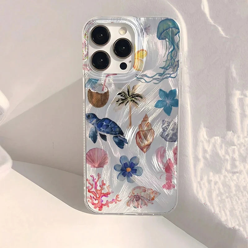 Ocean Whale Starfish Case for iPhone 17 16 15 14 13 12 11 Pro Max Plus XR
