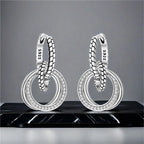925 Sterling Silver Classic Multi Ring Drop Earrings Elegant Birthday Jewellery