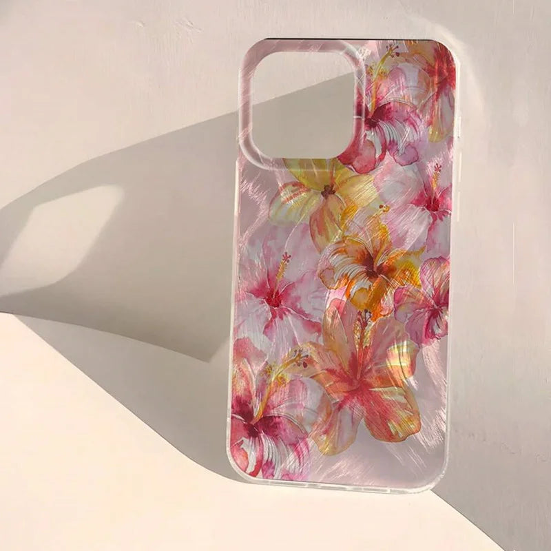 Watercolor Hibiscus Case for Samsung Galaxy A36 A16 A55 A35 S25 S24 Ultra