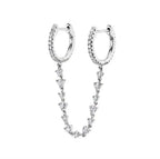 New Design Stainless Steel Zirconia Hoop Earrings Gold Colour Pendant