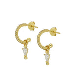 New Stainless Steel Cubic Zirconia Hoop Earrings Small Pendant