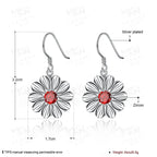 925 Sterling Silver 43mm Round Zircon Earrings Women Fashion Charm Wedding