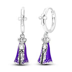 925 Sterling Silver Religious Demon Evil Eye Zircon Stud Earrings Gift