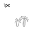 New Stainless Steel Cubic Zirconia Star Moon Dangle Chain Earrings