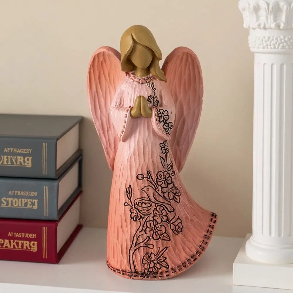 Resin Abstract Angel Figurines Pink White Statue Table Desktop Decoration Accessories