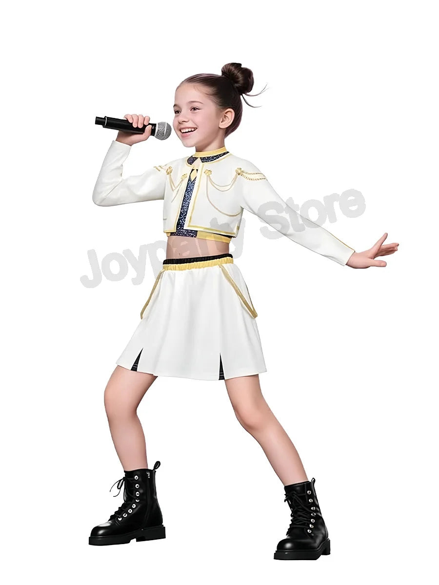 Kids Kpop Demon Hunter Cosplay Rumi Zoey Mira Suit 3D Print Costume Outfit