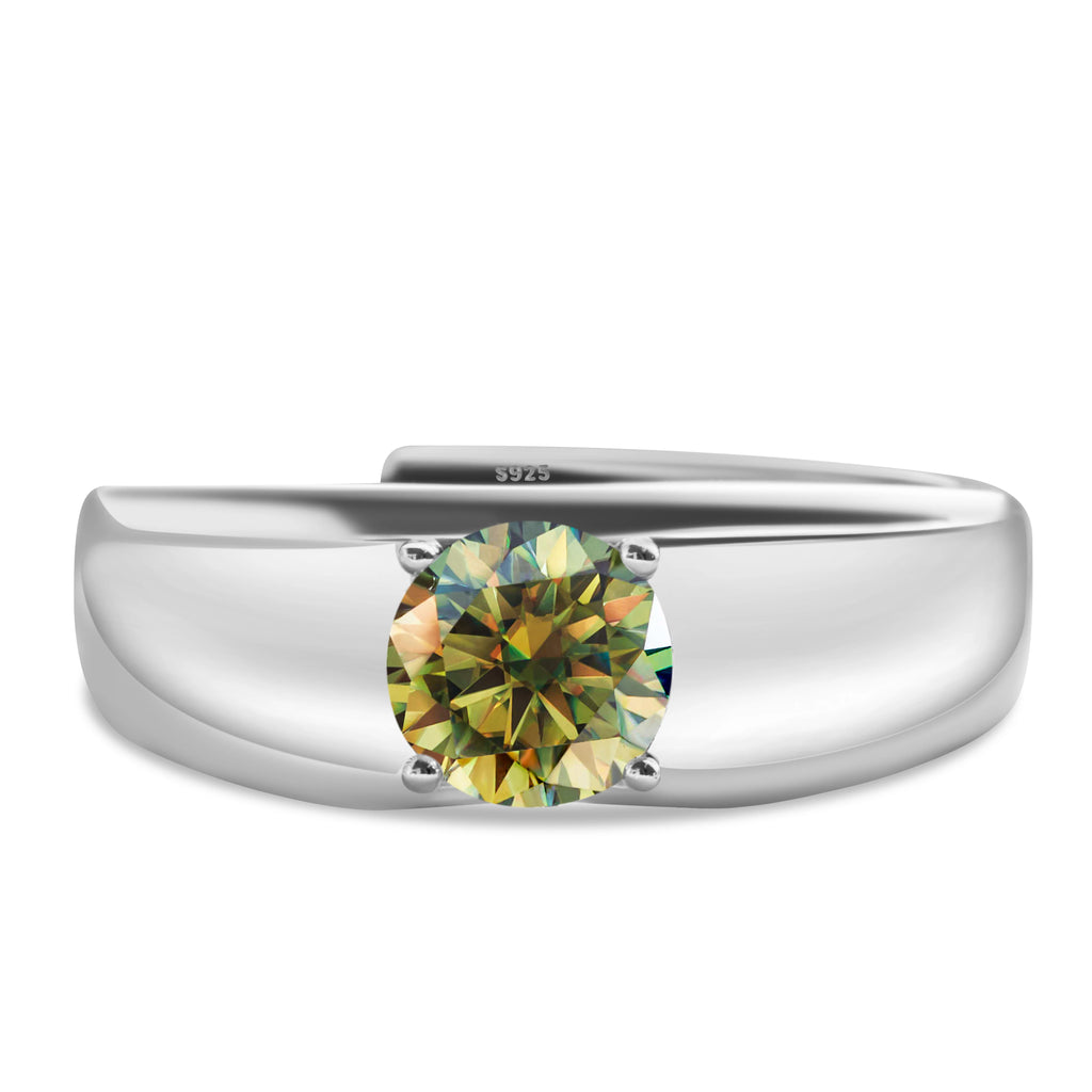 925 Sterling Silver Moissanite Ring for Men and Women, White Gold Plated, Engagement, Wedding Jewelry, Trend Gift, 1 Carat, 2024
