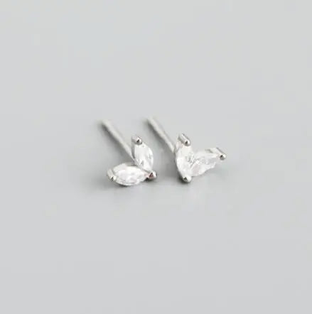2PC Stainless Steel Cubic Zirconia Small Hoop Earrings Helix Tragus