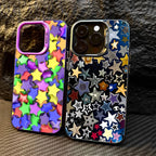 Colourful Star Matte Laser Case for iPhone 16 15 14 13 12 Pro Max