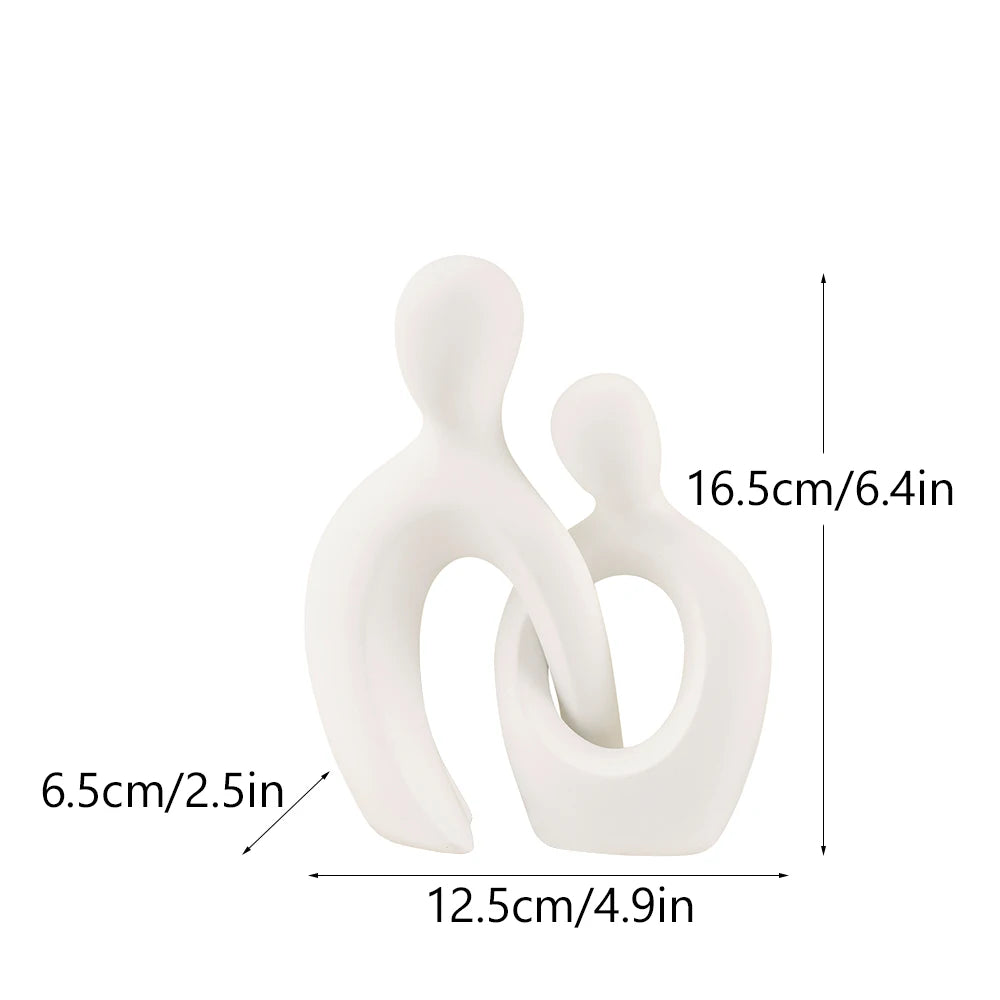 Resin Abstract Figurines Anniversary Couple Statue Lovers Figure Sculptures Shelf Pop