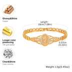 Guadalupe Virgin Mary Bracelet for Women, Zirconia Catholic Bracelet Bangle, Religious Baptism Hypoallergenic Non Tarnish