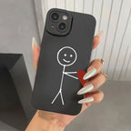 Cartoon Matchman Heart Case for Samsung S25 S24 S23 S22 Ultra A16