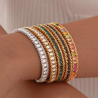 Stainless Steel Tennis Bracelets for Women, Iced Out 5A Cubic Zirconia Stones Charm Bracelets, Ladies Bridal Wedding Jewelry