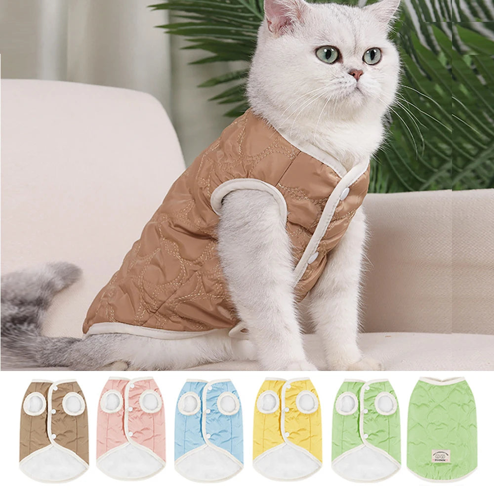 Macaron Colour Cat Sweater Warm Kitten Clothing Vest Soft Pet Apparel