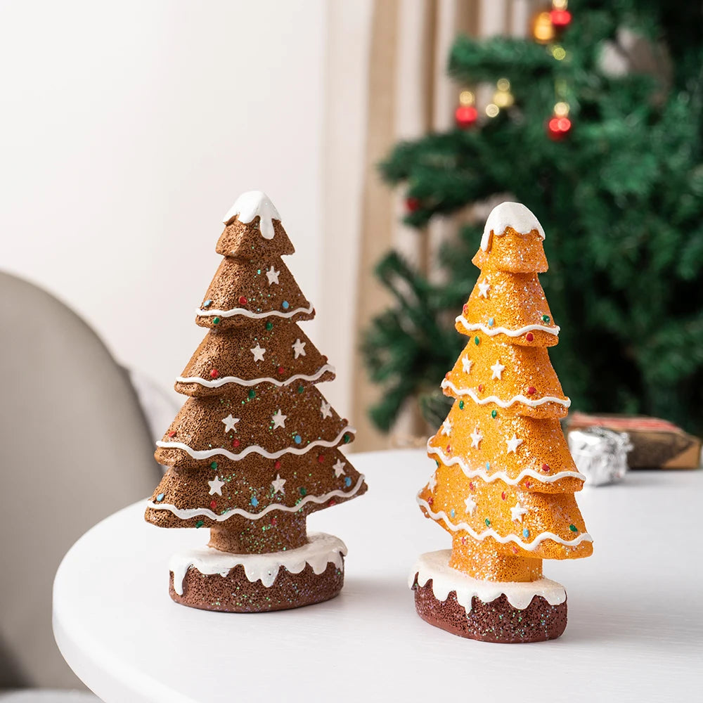 15cm Resin Gingerbread Christmas Tree Figurines Holiday Decoration Xmas Gift