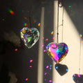 45mm Heart Crystal Sun Catcher Rainbow Prism Pendant Valentine's Day Gift Ship from UK