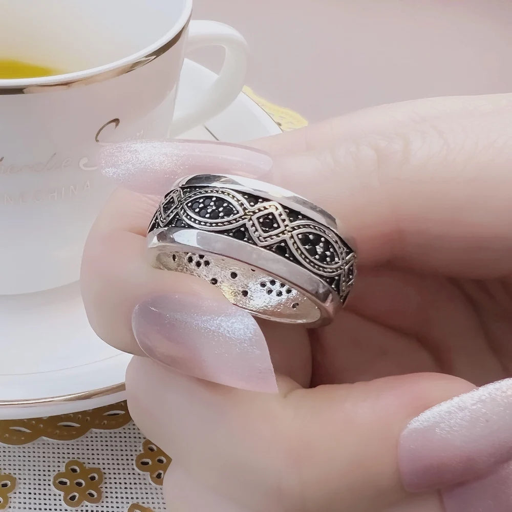 Gold Love Knot Wave Ring 925 Sterling Silver Fine Jewellery Women Men Gift