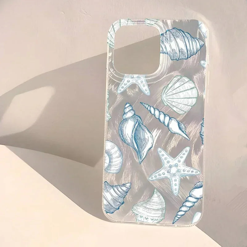 Shell Pattern Laser Case for Samsung A55 A54 A35 A16 S25 S24 S23 Ultra S22