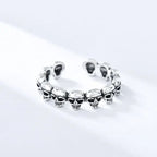 925 Sterling Silver Skull Adjustable Ring Party Luxury Jewellery Wholesale Accessory