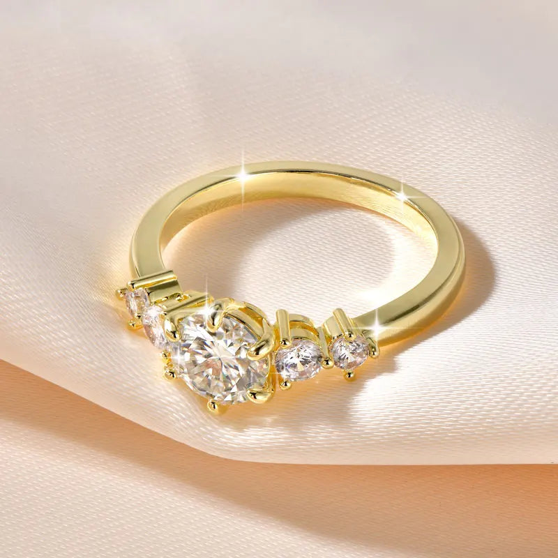 1.0ct D Moissanite Ring 14K Gold Filled Six Claws Classic Finger Band 2026